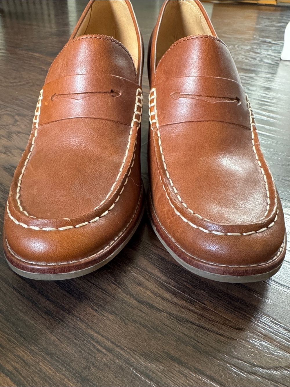 Sperry Brown Leather Block Heel Loafers - Picture 12 of 13